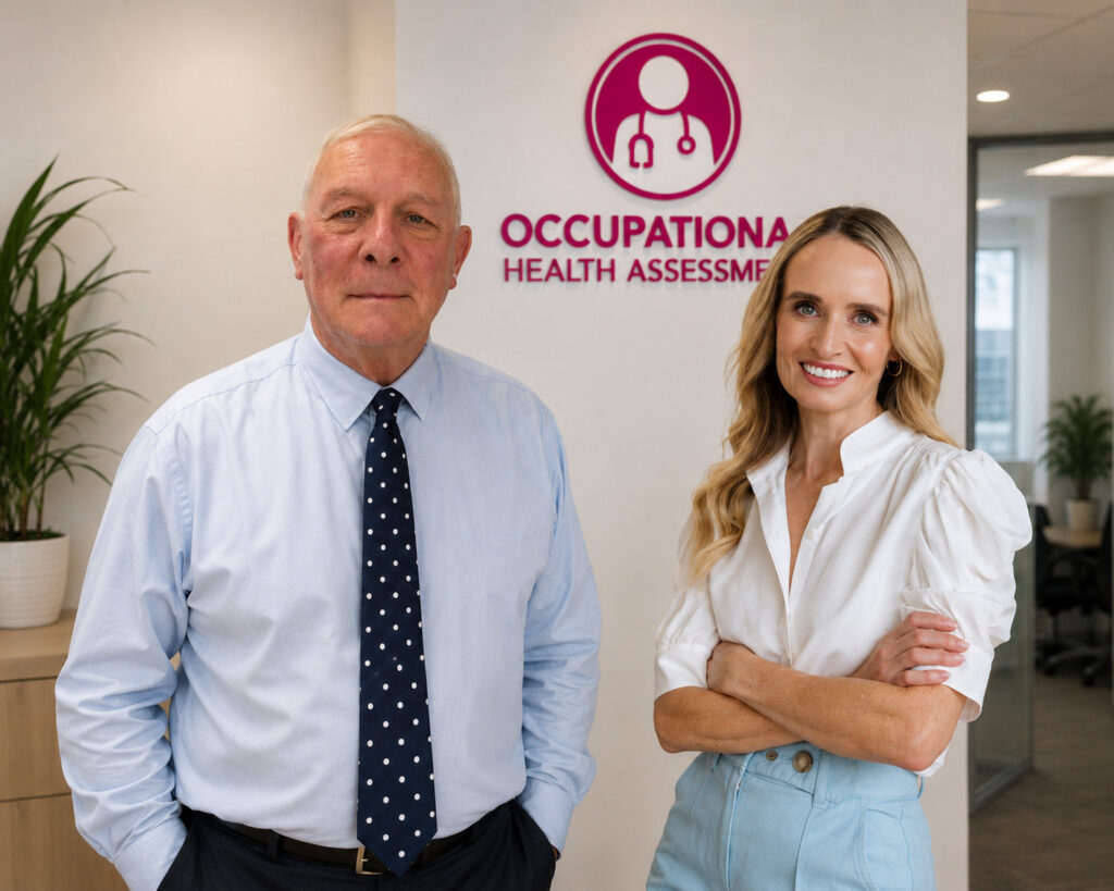 Prof Alan Hawley CBE OStJ FRCP FFOM & Dr Alice Penn MBChB DOccMed DRCOG DipDerm